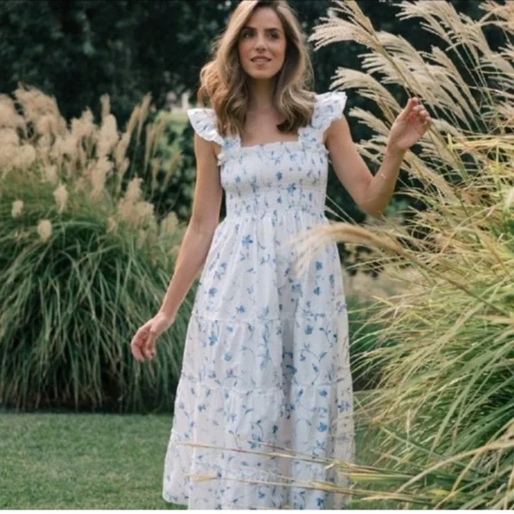 NEW Hill House Ellie Nap Dress in Blue Botanical Large - Picture 2 of 14